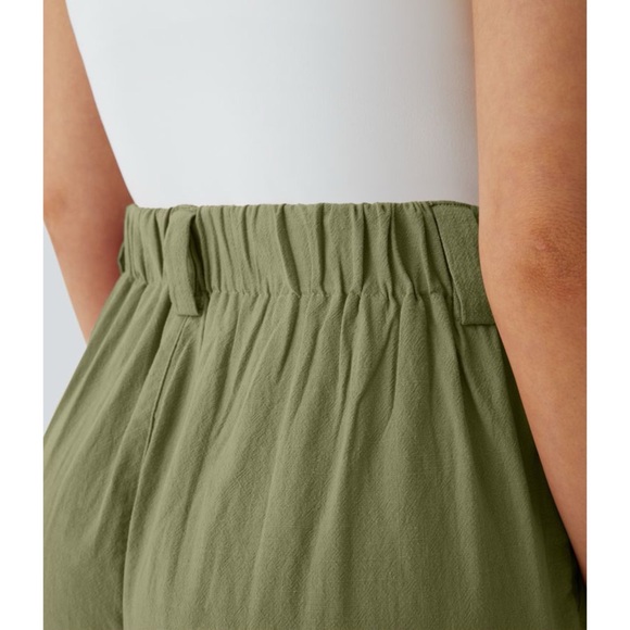 NWT Halara High Waisted Wide Leg Flowy Palazzo Casual Linen-Feel Pants - Picture 4 of 11